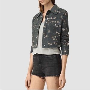 All Saints Fraise Suede Leather Jacket